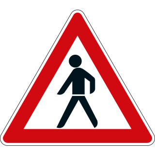 Verkehrszeichen-Nr. 133-10, Fußgänger, Aufstellung rechts oder links, Aluminium reflektierend RA0/RA1