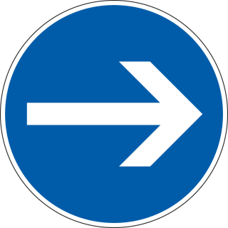 Verkehrszeichen-Nr. 211, Fahrtrichtung hier rechts oder hier links, Aluminium reflektierend RA0/RA1/RA2