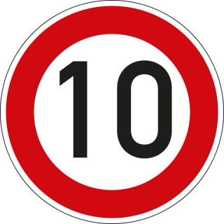 Verkehrszeichen-Nr. 274-10, Zulässige Höchstgeschwindigkeit 10/20/30 km/h, Aluminium reflektierend RA0 oder RA1