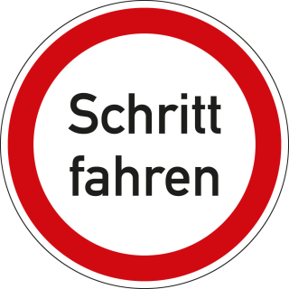 Verkehrszeichen-Nr. 274, Schritt fahren, verschiedene Materialien & Durchmesser