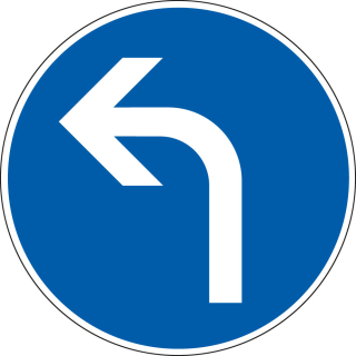 Verkehrszeichen: Fahrtrichtung links, Nr. 209-10, Aluminium RA0/RA1/RA2 reflektierend, Ø 600 mm