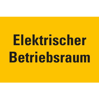 
Warnschild: Elektrischer Betriebsraum, gelb-schwarz, Folie oder Kunststoff, 200 mm x 120 mm, nur als Einzelstück
