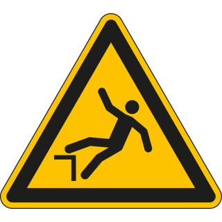 Warnschild / Warnzeichen: Warnung vor Absturzgefahr, Dreieck, gelb-schwarz, ASR/ISO, 
