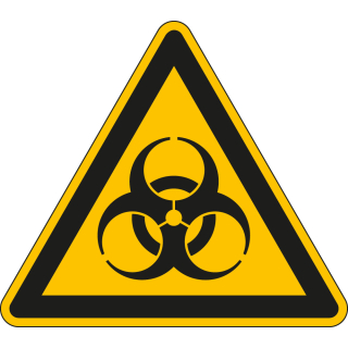 Warnschild / Warnzeichen: Warnung vor Biogefährdung, Dreieck, gelb-schwarz, ASR/ISO, 