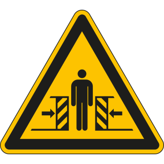 Warnschild / Warnzeichen: Warnung vor Quetschgefahr, Dreieck, gelb-schwarz, ASR/ISO,