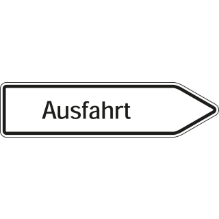 Wegweiser: Ausfahrt rechts- oder linksweisend, weiß, DIN 67520, Aluminium RA0 reflektierend