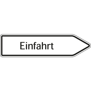 Wegweiser: Einfahrt rechts- oder linksweisend, weiß, DIN 67520, Aluminium RA0 reflektierend