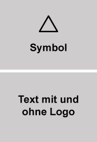 Symbol oben, Text unten