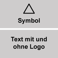 Symbol oben, Text unten