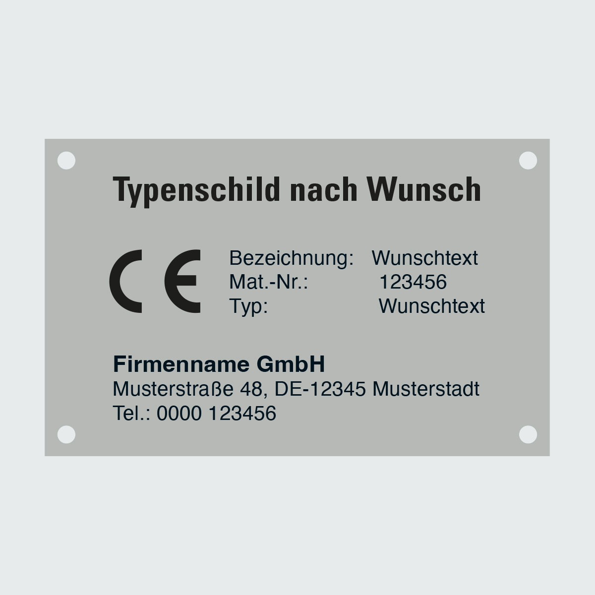 Vorschaubild für Typenschilder-Konfigurator