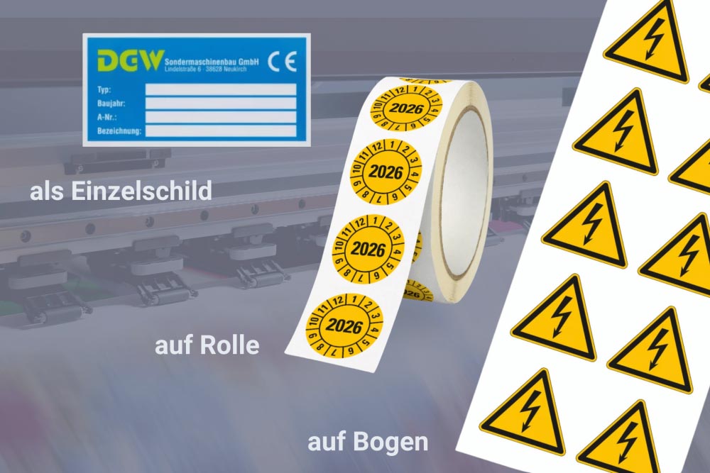 Lieferformen für jede Anforderung Rolle, Bogen oder Einzelschild