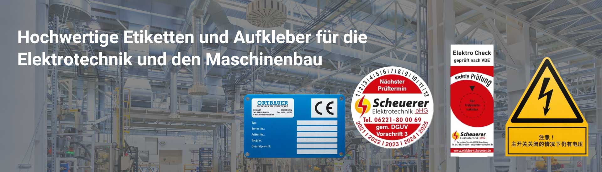 Etiketten Aufkleber Elektrotechnik Maschinenbau