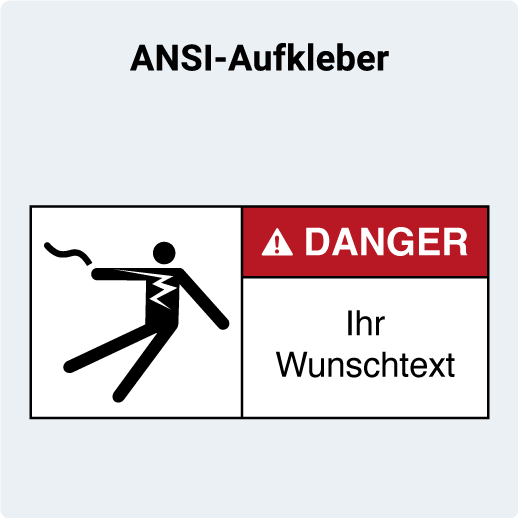 Individuelle ANSI-Schilder auf der Startseite – Klicken, um zur Kategorie der individuellen ANSI-Schilder zu navigieren