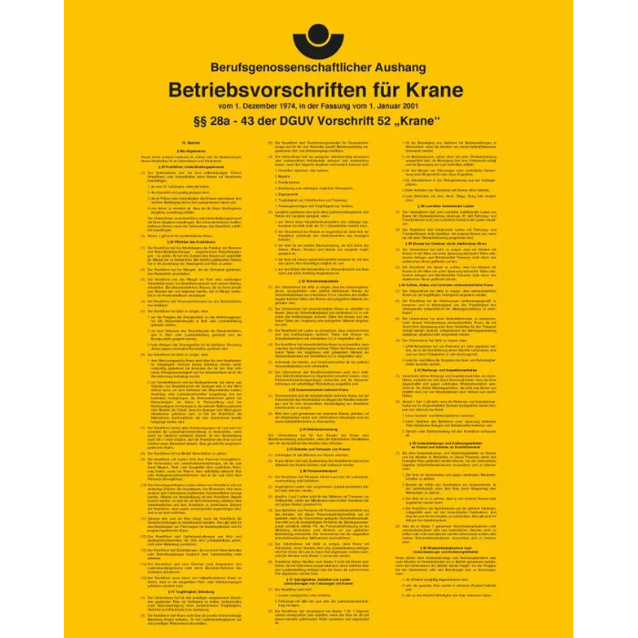 Aushang DGUV Vorschrift 52