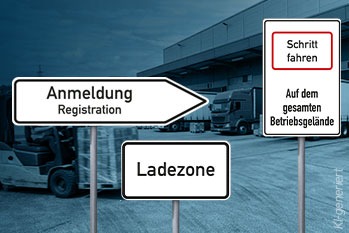 Wegweiser und Hinweisschilder für sichere & effiziente Betriebsgelände