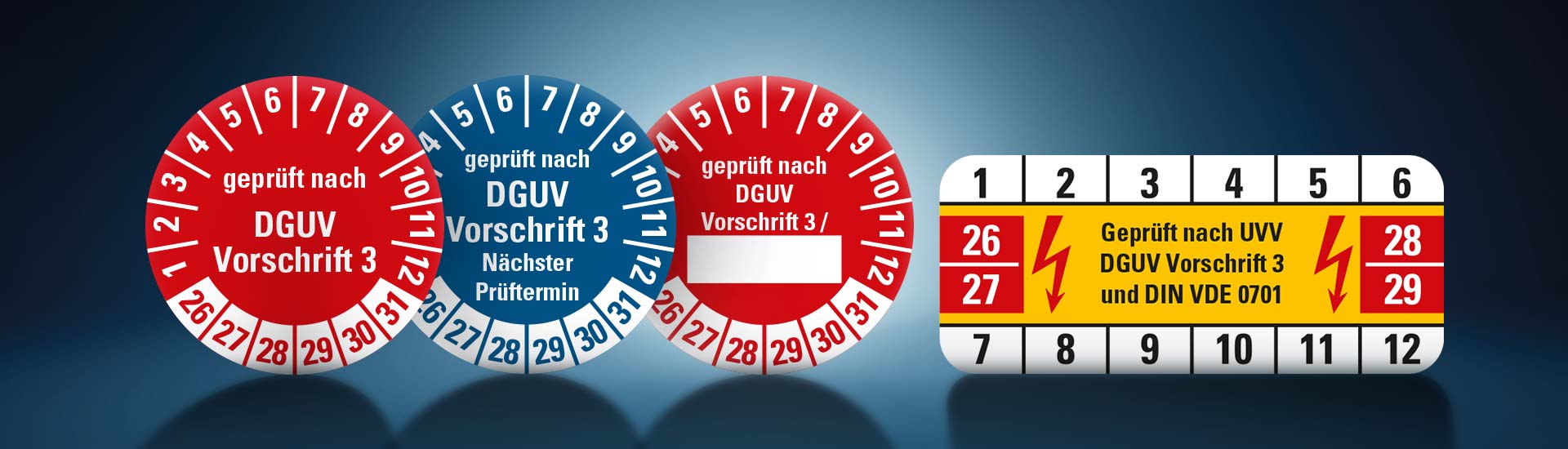 DGUV V3: Prüfplaketten für rechtssichere Elektroprüfungen im Arbeitsschutz