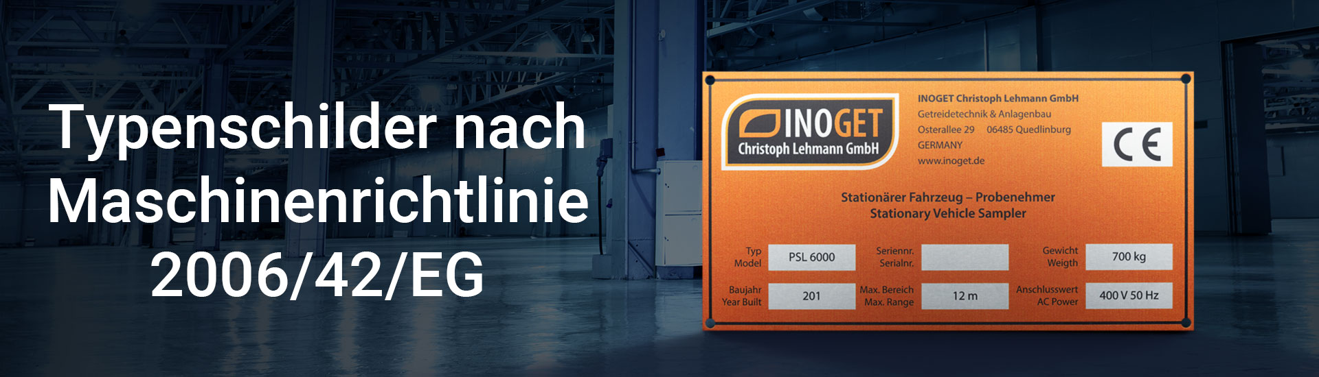 Rechtskonforme Typenschilder nach Maschinenrichtlinie 2006/42/EG