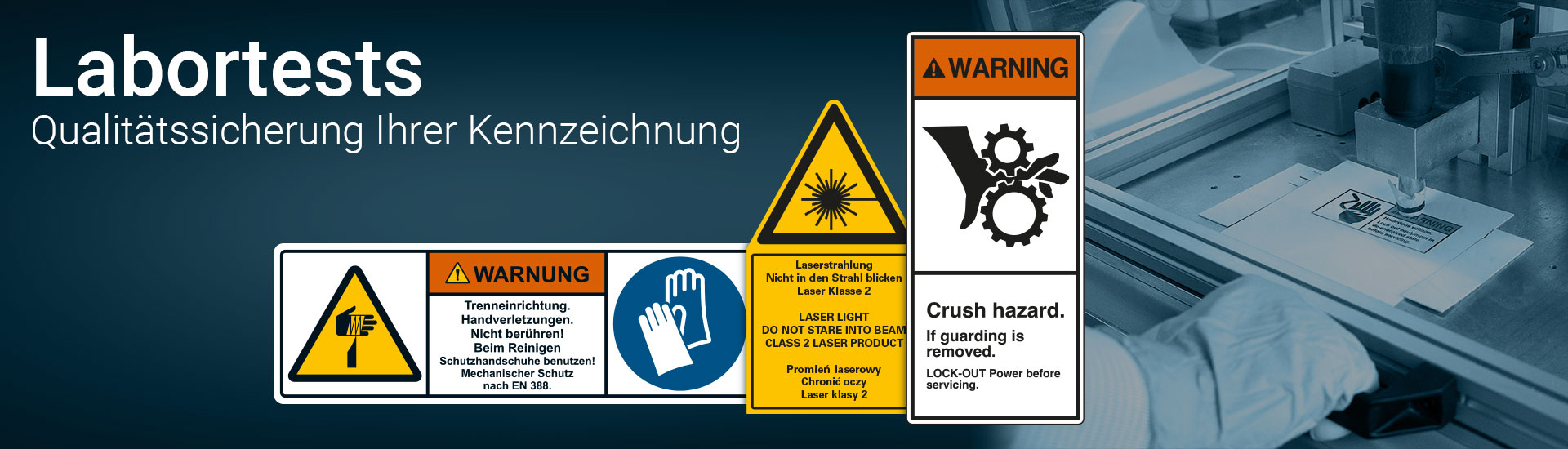 Individuelle Maschinenkennzeichnung: Qualität durch Labortests | HEIN