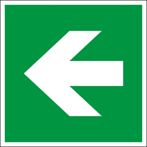 Rettungszeichen Richtungspfeil links