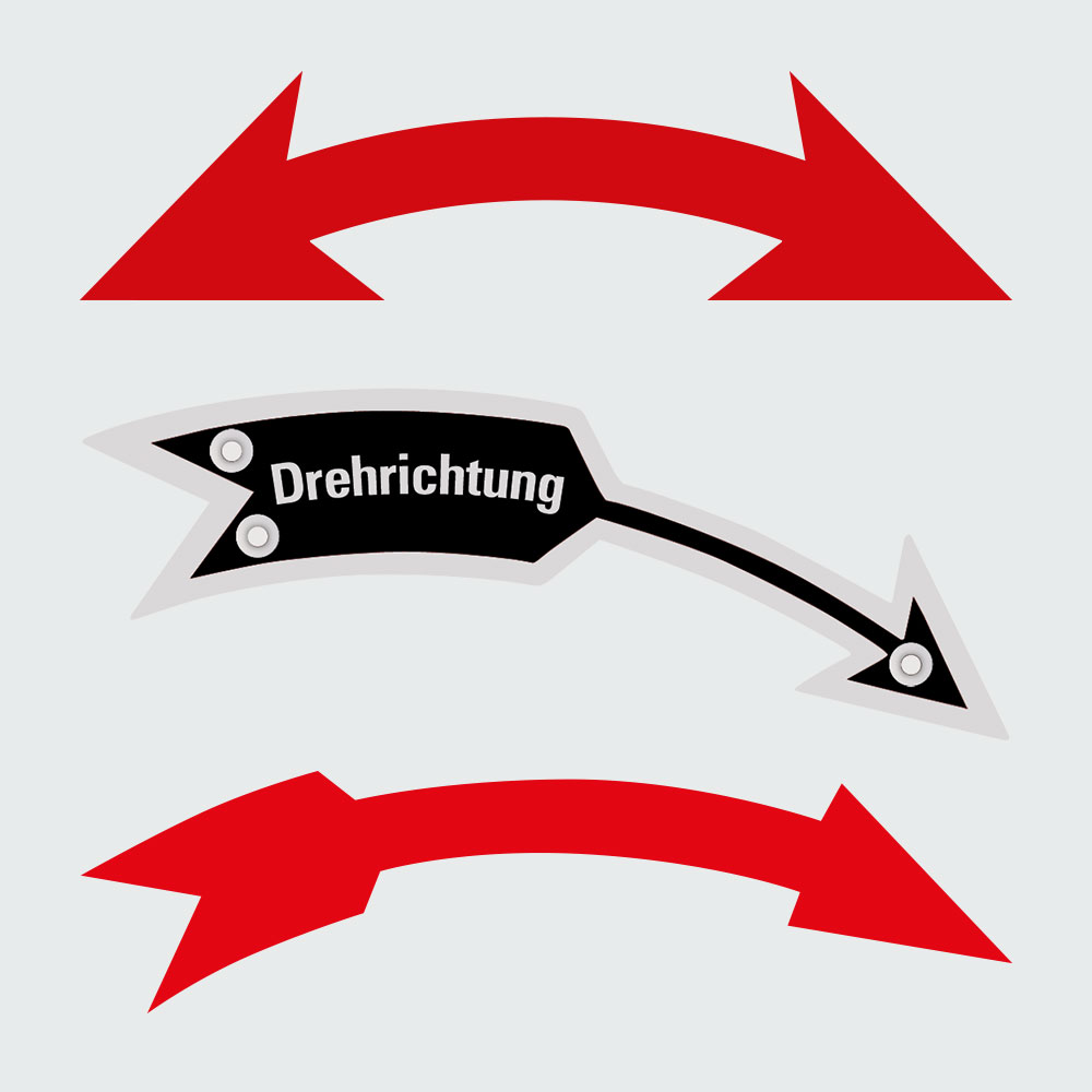 Hauptbild der Kategorie Drehrichtungspfeil: Klicken Sie auf das Bild, um zur Produktliste zu gelangen.