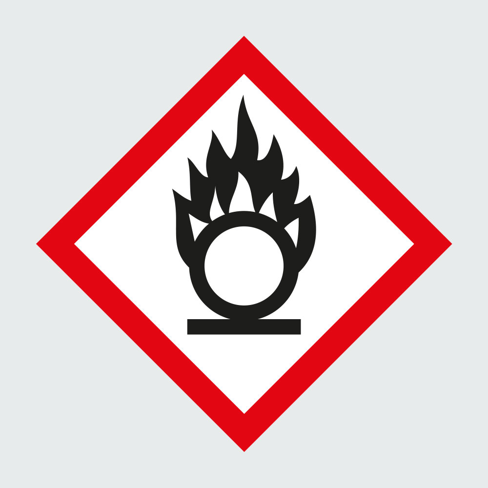 Hauptbild der Kategorie Gefahrstoffkennzeichen GHS03 Flamme über Kreis: Klicken Sie auf das Bild, um zur Produktliste zu gelangen.
