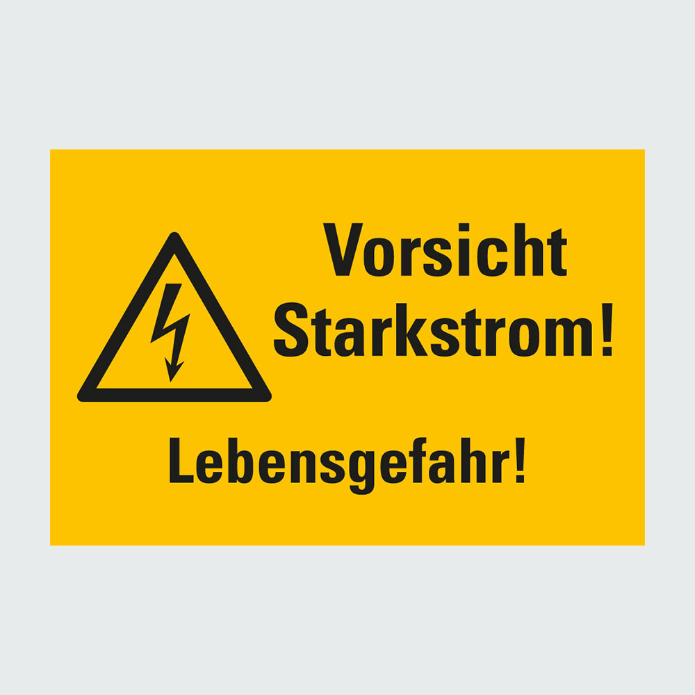 Hauptbild der Kategorie Strom Warnschilder - Kombischild Starkstrom: Klicken Sie auf das Bild, um zur Produktliste zu gelangen.