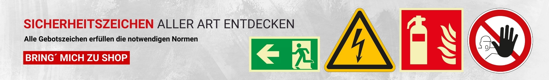 Entdecken Sie hier alle Sicherheitszeichen in unserem Online Shop auf einen Blick