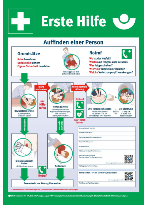 Erste Hilfe Aushänge