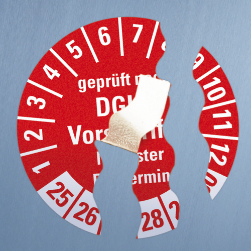 Prüfplaketten DGUV Vorschrift 3 SIcherheitsfolie Prüfplaketten DGUV Vorschrift 3
