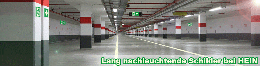 Lang nachleuchtende Rettungsschilder bei HEIN