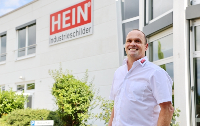 Bild von den Gesch&auml;ftsf&uuml;hrern Dieter Amtsb&uuml;chler und Ann-Kathrin Meienberg von HEIN Industrieschilder GmbH