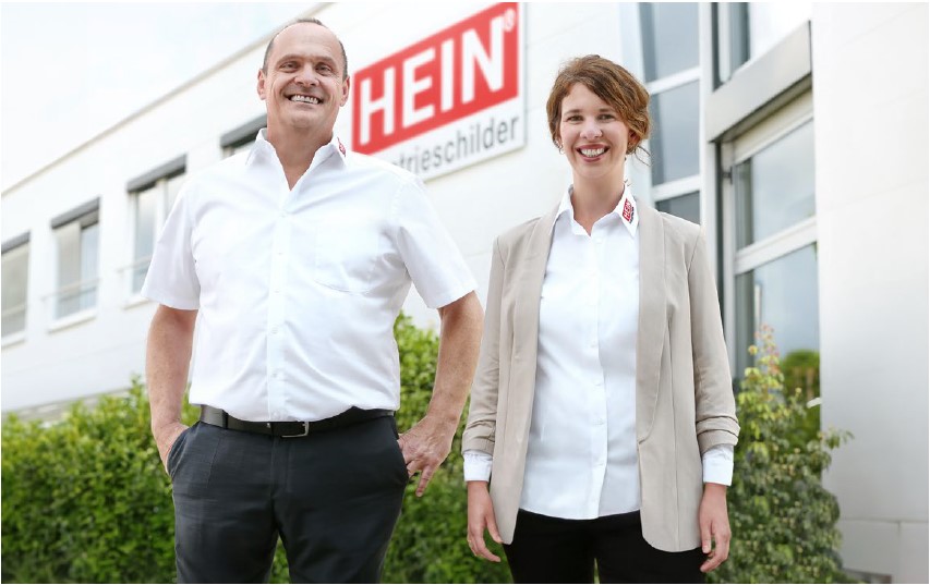 Bild von den Geschäftsführern Dieter Amtsbüchler und Ann-Kathrin Meienberg von HEIN Industrieschilder GmbH
