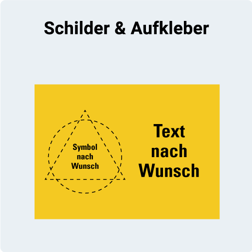 Individuelle Schilder auf der Startseite – Klicken, um zur Kategorie der individuellen Schilder zu navigieren