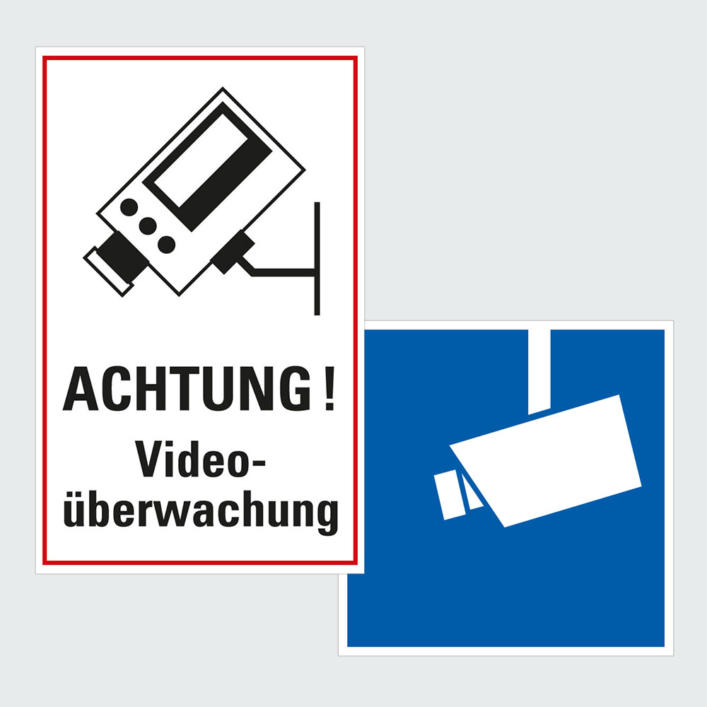 Hauptbild der Kategorie Hinweisschilder Videoüberwachung: Klicken Sie auf das Bild, um zur Produktliste zu gelangen.