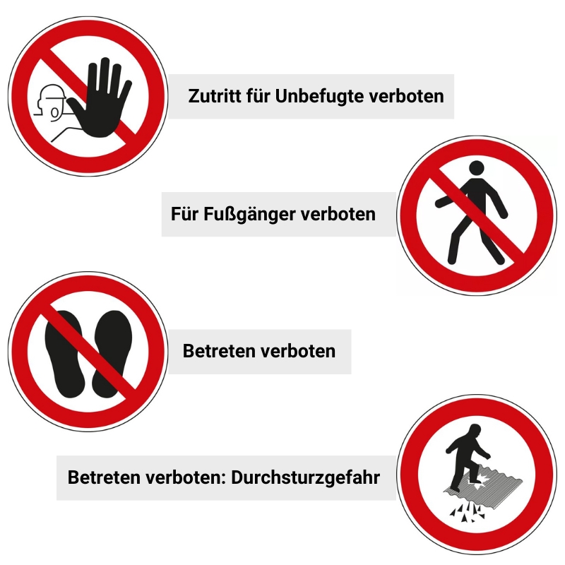 Betreten verboten Schilder